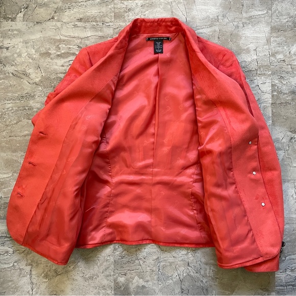 Pierre Cardin Coral Orange Suede Blazer - Picture 3 of 8